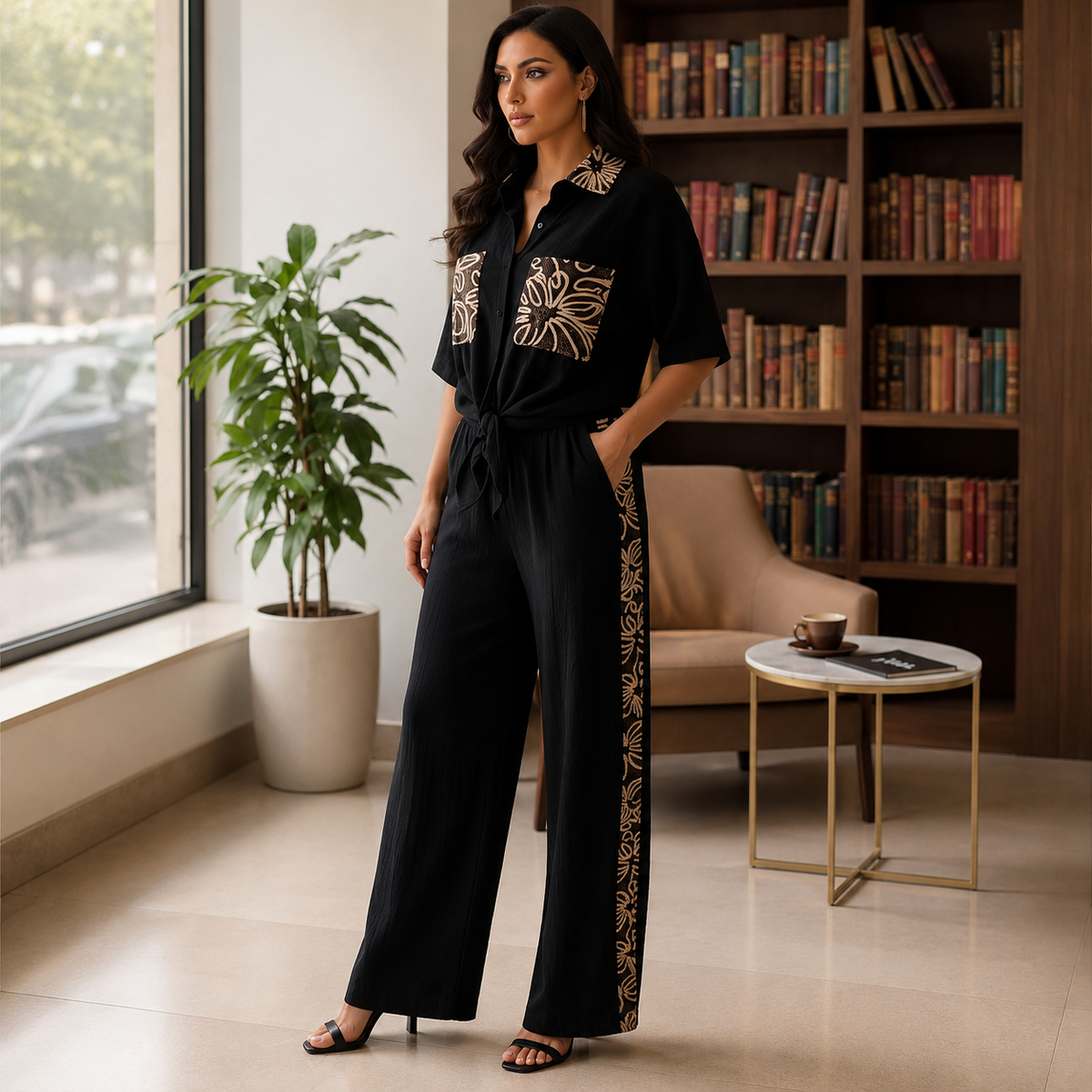 Conjunto de Estilo Plissado
