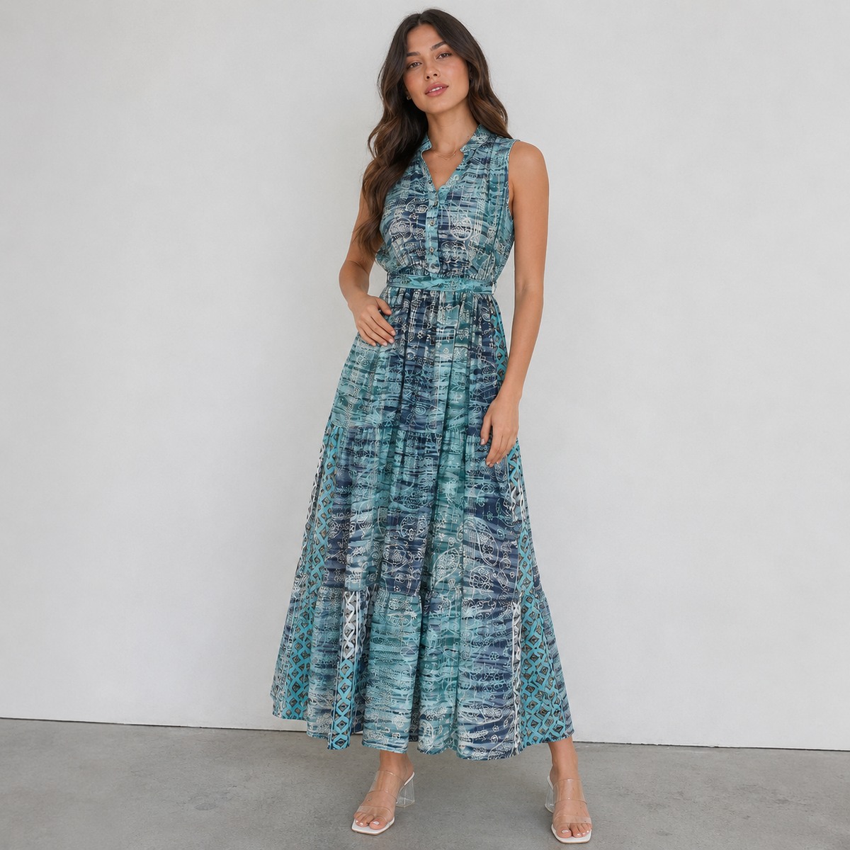 Vestido Maxi Block Mediterrâneo